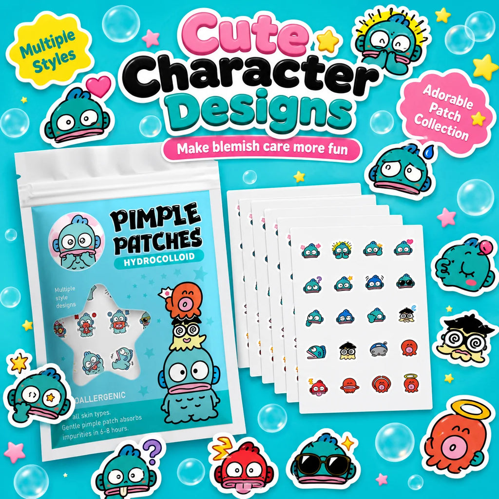 100/20PCS Cute Clownfish Hydrocolloid Pimple Patches, Waterproof Blemish Spot Covers, Gentle Face Stickers, Fun Designs.