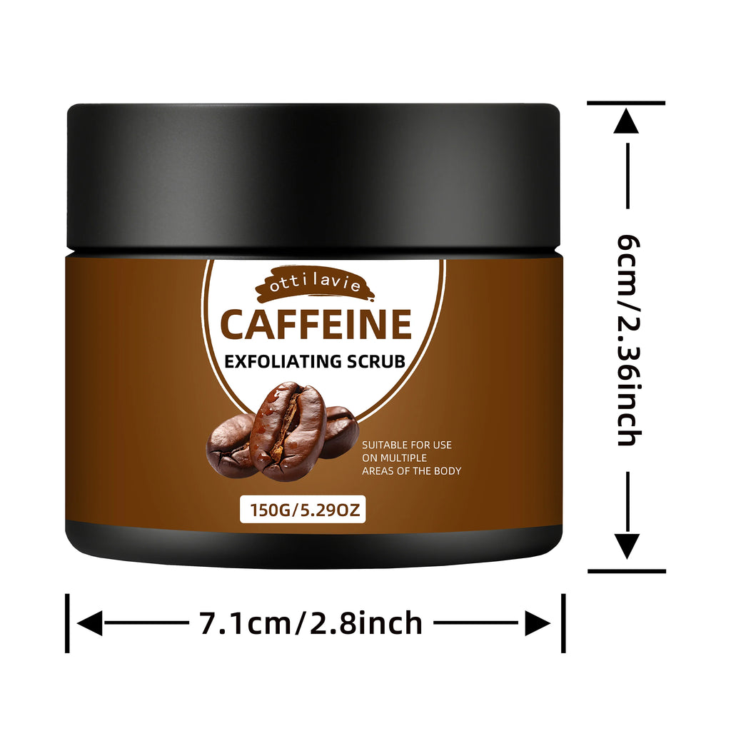 Ottilavie Caffeine Exfoliating Scrub, Gentle Exfoliating Deep Cleansing For Hands, Feet & Body, Daily Skincare Routine
