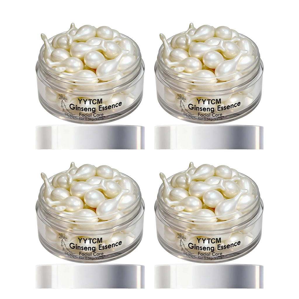 Ginseng Essence Capsules, Moisturizing and Firming Essence Serum, Contains Squalane, Niacinamide, Vitamin E, Retinol, Deep Hydration (0.34Gx30 Capsules)/Bottle-1 Bottle