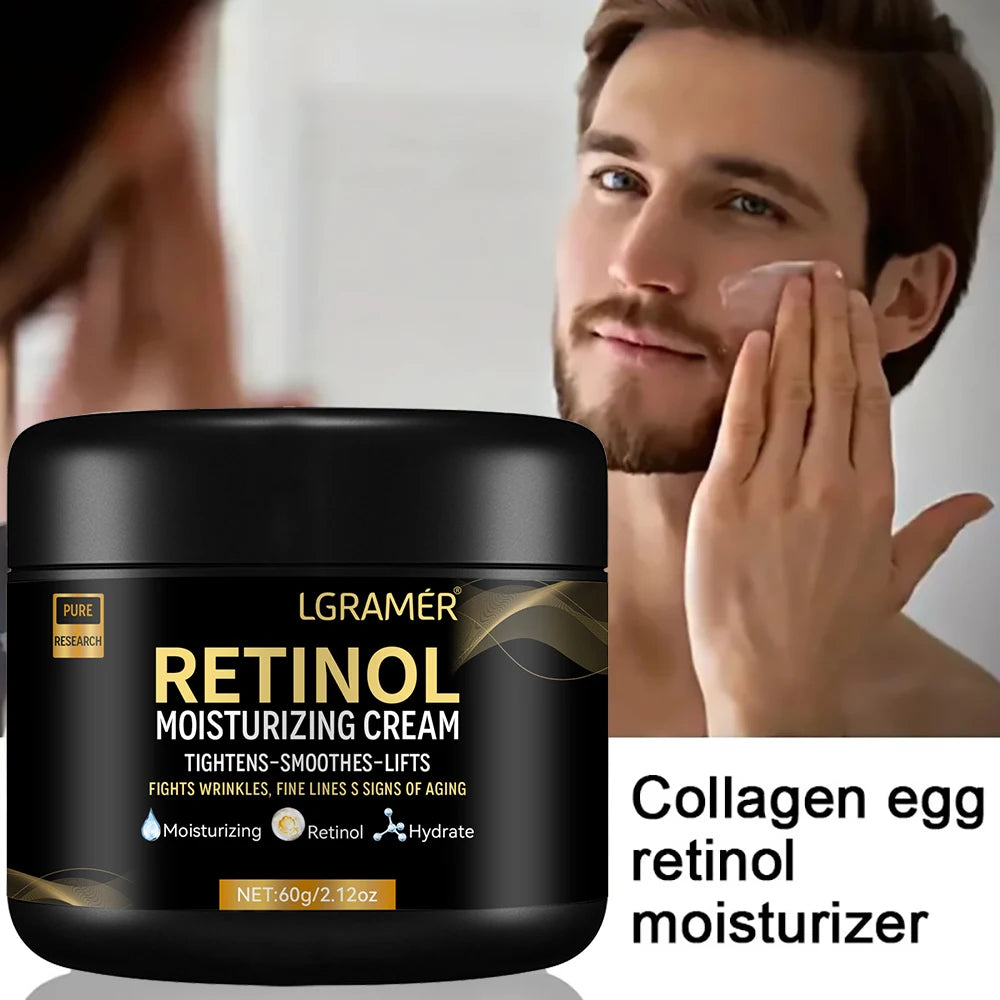 Men's Retinol Face Cream Nourishing Moisturizing Fade Fine Lines Smooth Wrinkles Younger Firming Lifting Shrink Pores Skin Care