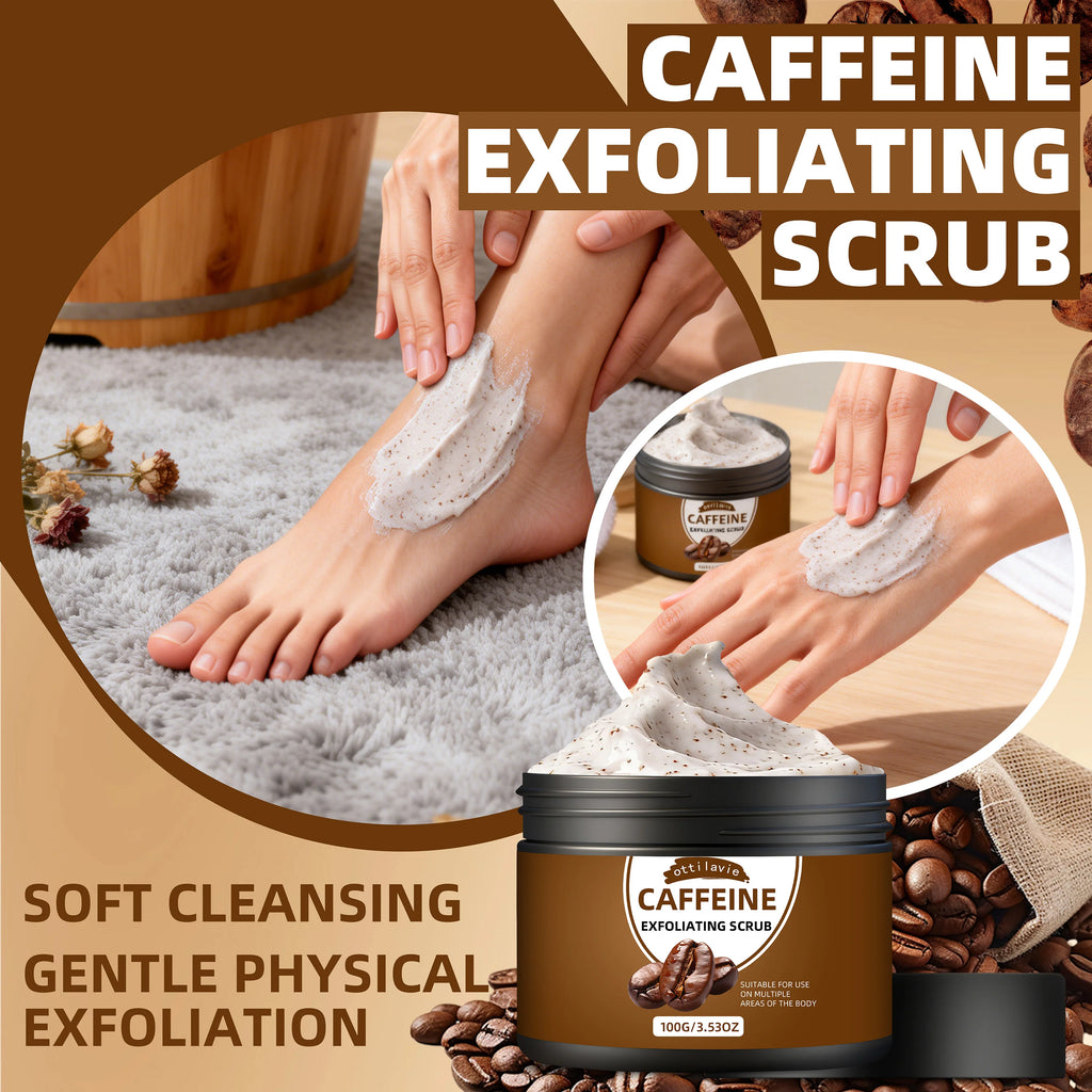 Ottilavie Caffeine Exfoliating Scrub, Gentle Exfoliating Deep Cleansing For Hands, Feet & Body, Daily Skincare Routine