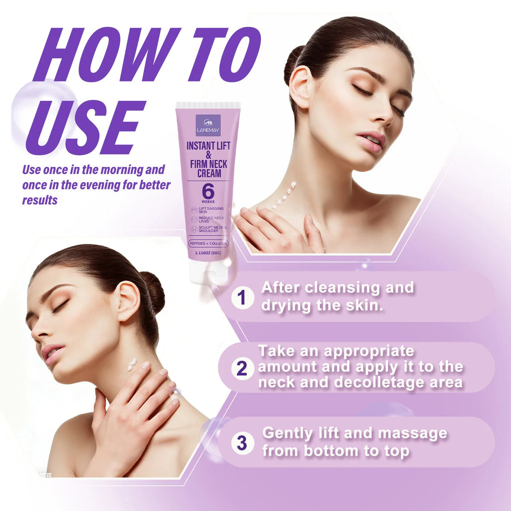Instant Lift Firm Neck Cream with Peptides, Collagen, Retinol,Vitamin E Shea Butter – 6 Week Treatment to Lift Sagging Skin.