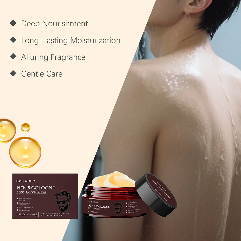 Men's Cologen Body Moisturizer Deep Nourishmen Long-Lasting Fragrance Fast Absorb Non-Greasy Woody Scented Body Lotion Skin Care