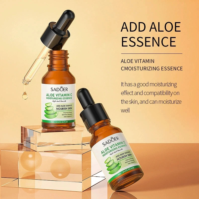 SADOER Aloe Snail Vitamin C Serum Facial Moisturizing Face Serum Anti-aging Hydrating Facial Essence Beauty Koera Skin Care