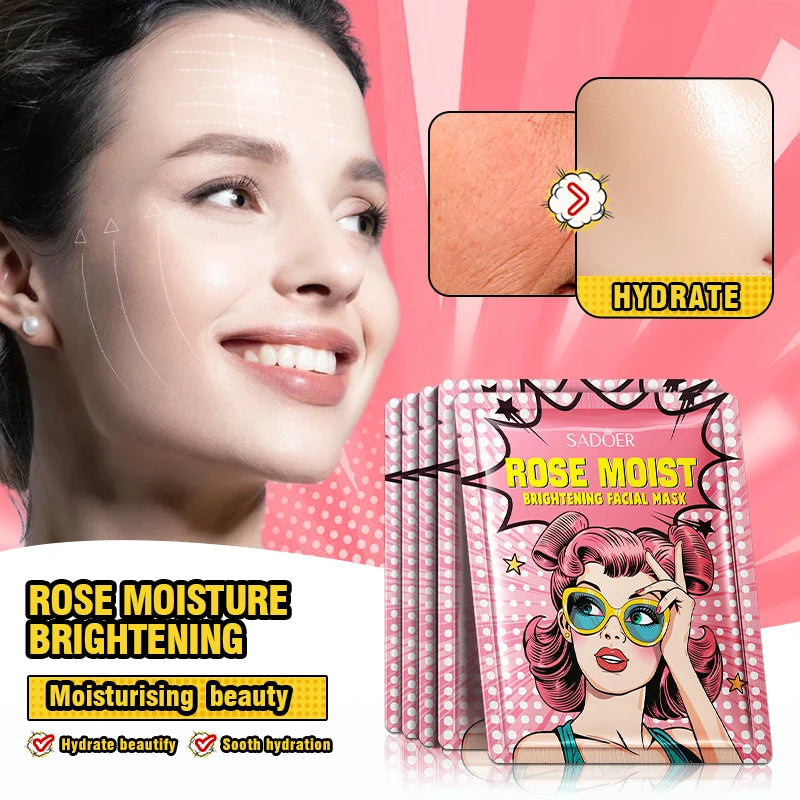 8pcs SADOER Beauty Fruits Facial Masks for Face Moisturizing Brightening Firming Hydrating Face Mask Facial Skin Care Products