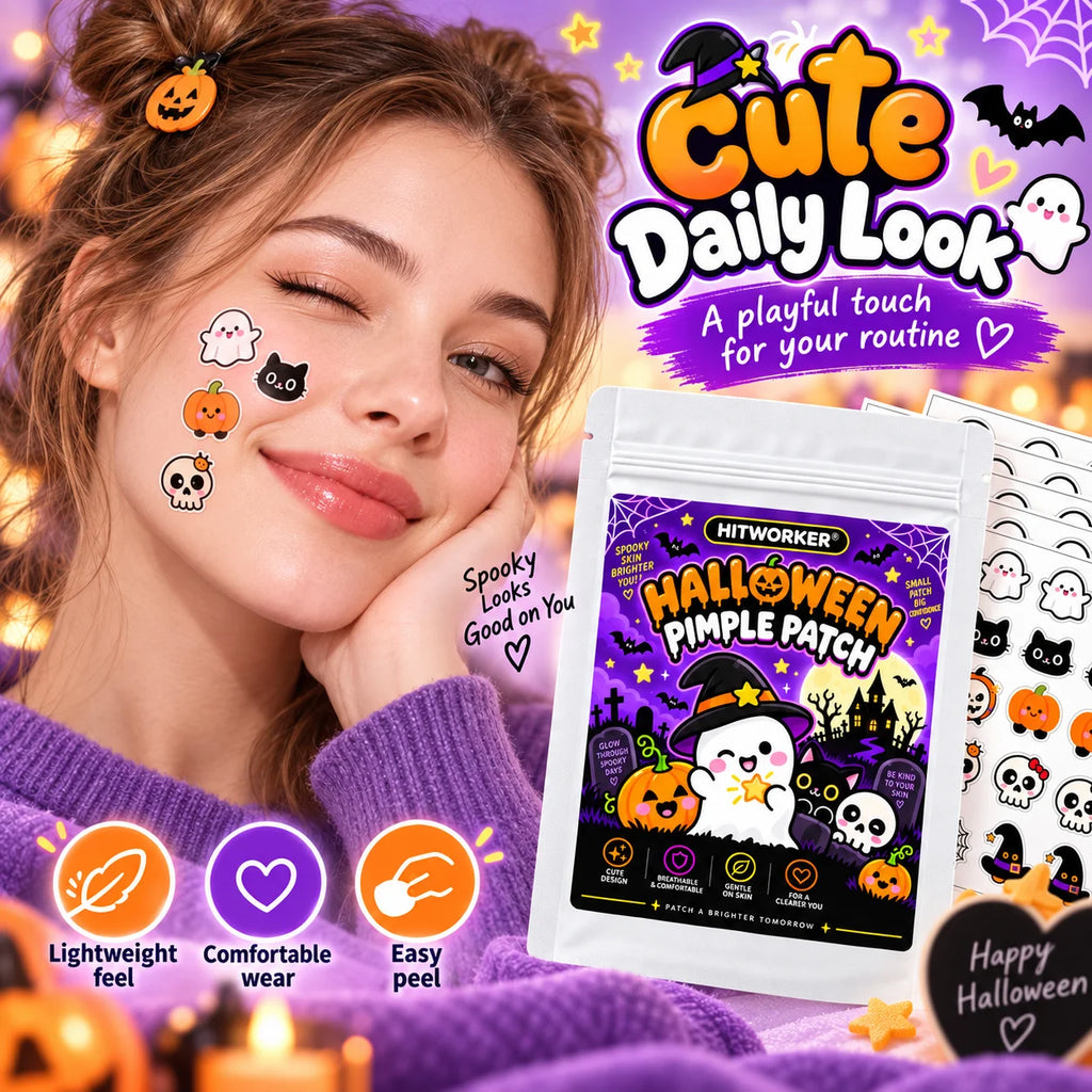40/160Pcs Halloween Patches, Cute Halloween Shapes Pimple Patches, Hydrocolloid Spot Stickers for Face, Halloween Party Skin Car