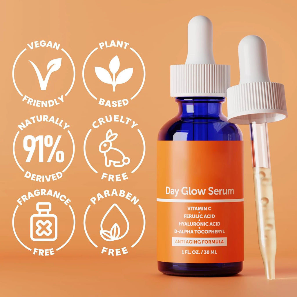 Korean Skin Care 20% Vitamin C Serum for Face + CE Ferulic, C E Ferulic Vit Facial Oil for Anti Aging K Beauty Glow C+E Skincare
