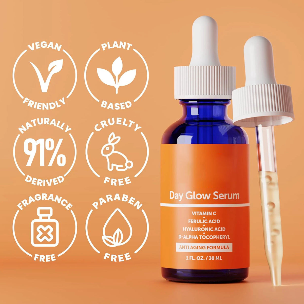 Korean Skin Care 20% Vitamin C Serum for Face + CE Ferulic, C E Ferulic Vit Facial Oil for Anti Aging K Beauty Glow C+E Skincare