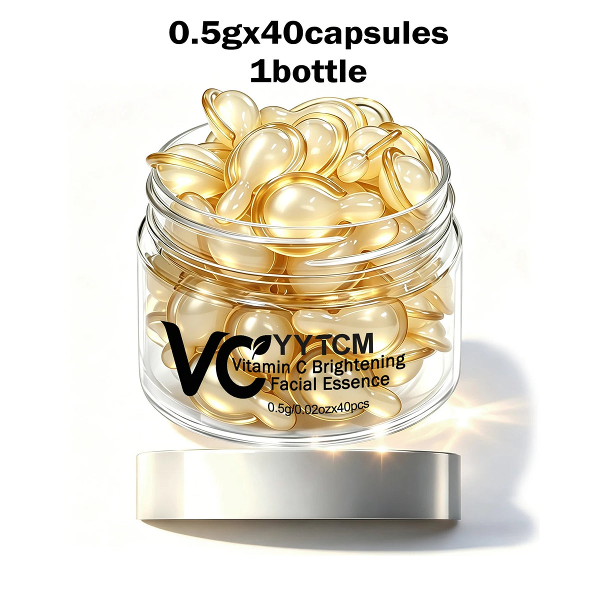 Vitamin C Facial Serum, Moisturizing and Brightening, Firming the Skin, Contains Vitamin E, Retinol, Hyaluronic Acid, Facial Skin Care Serum, 18 Capsules/30 Capsules/40 Capsules/50 Capsules/100 Capsules/200 Capsules