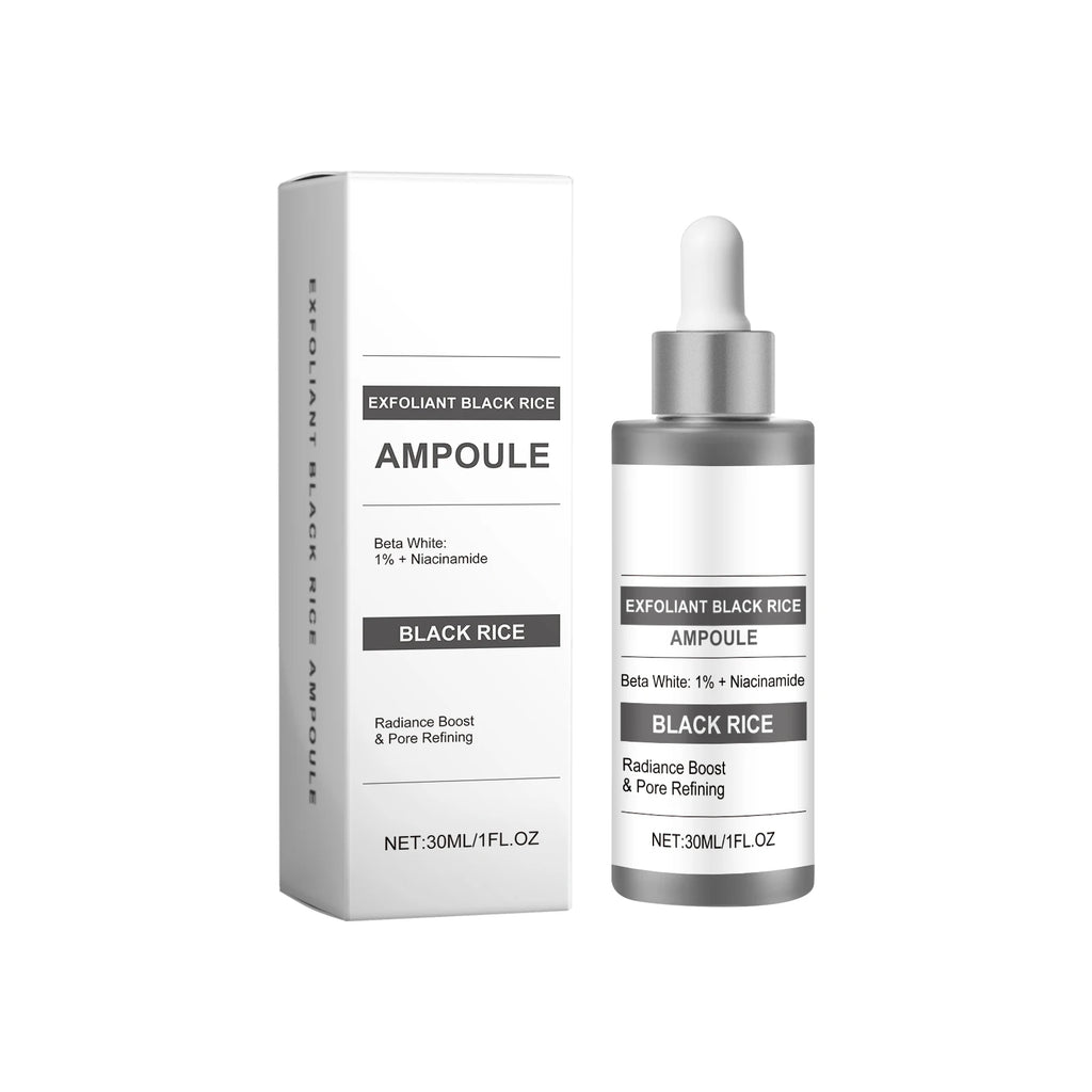 Black Rice Exfoliating Ampoule Serum Gentle Face Body Scrub for Dead Skin Removal Daily Moisturizing Peeling for All Skin Types