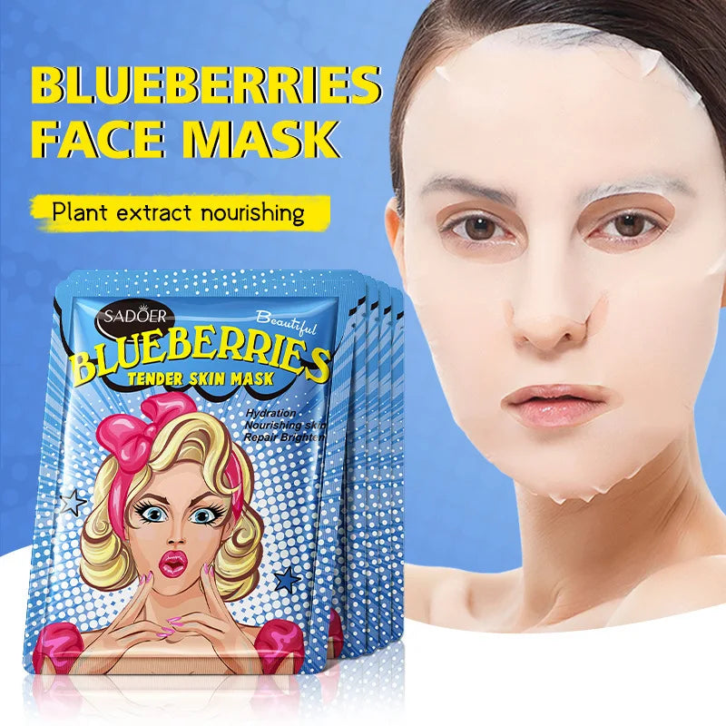 8pcs SADOER Beauty Fruits Facial Masks for Face Moisturizing Brightening Firming Hydrating Face Mask Facial Skin Care Products