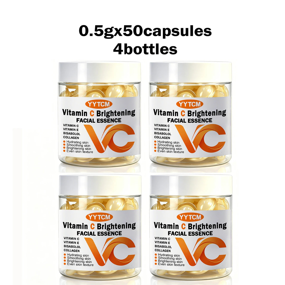Vitamin C Facial Serum, Moisturizing and Brightening, Firming the Skin, Contains Vitamin E, Retinol, Hyaluronic Acid, Facial Skin Care Serum, 18 Capsules/30 Capsules/40 Capsules/50 Capsules/100 Capsules/200 Capsules