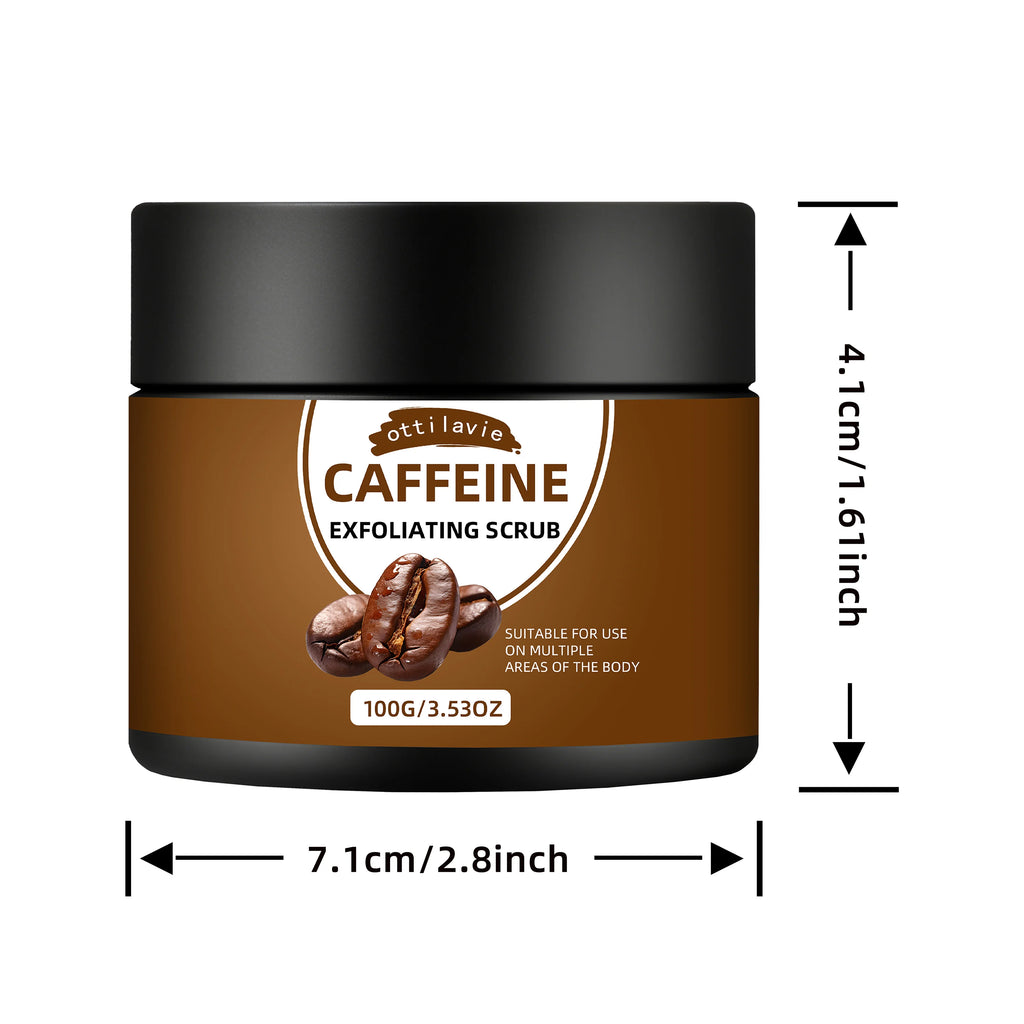 Ottilavie Caffeine Exfoliating Scrub, Gentle Exfoliating Deep Cleansing For Hands, Feet & Body, Daily Skincare Routine