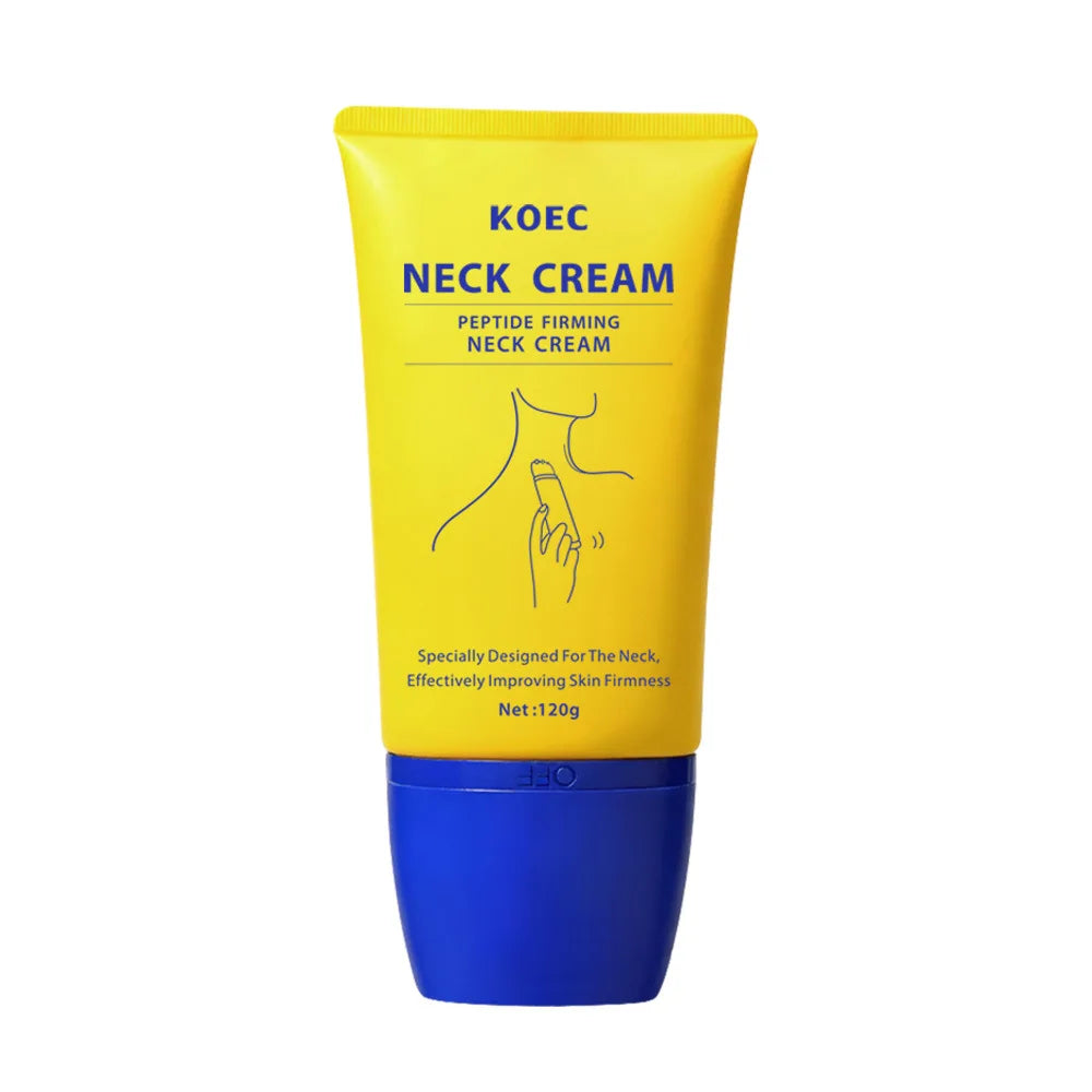120g KOEC Peptide Firming Massage Neck Cream Moisturizing Smoothing Lifting 360° Roller Design Collagen Hyaluronic Acid Retinol