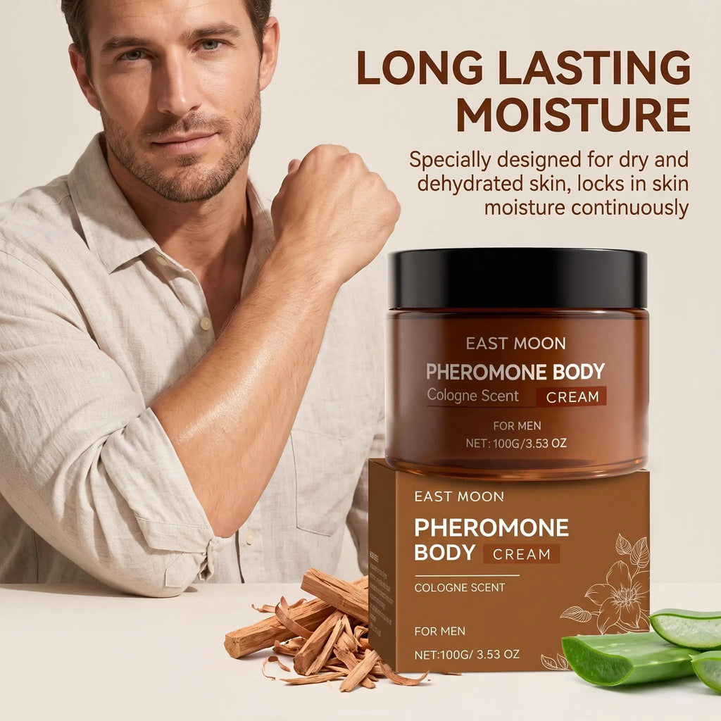 Men Pheromone Body Butter Cologned Fragrance Skin Body Cream Long-Lasting Fragrance Enhance Confidence Deep Hydrating Body Cream