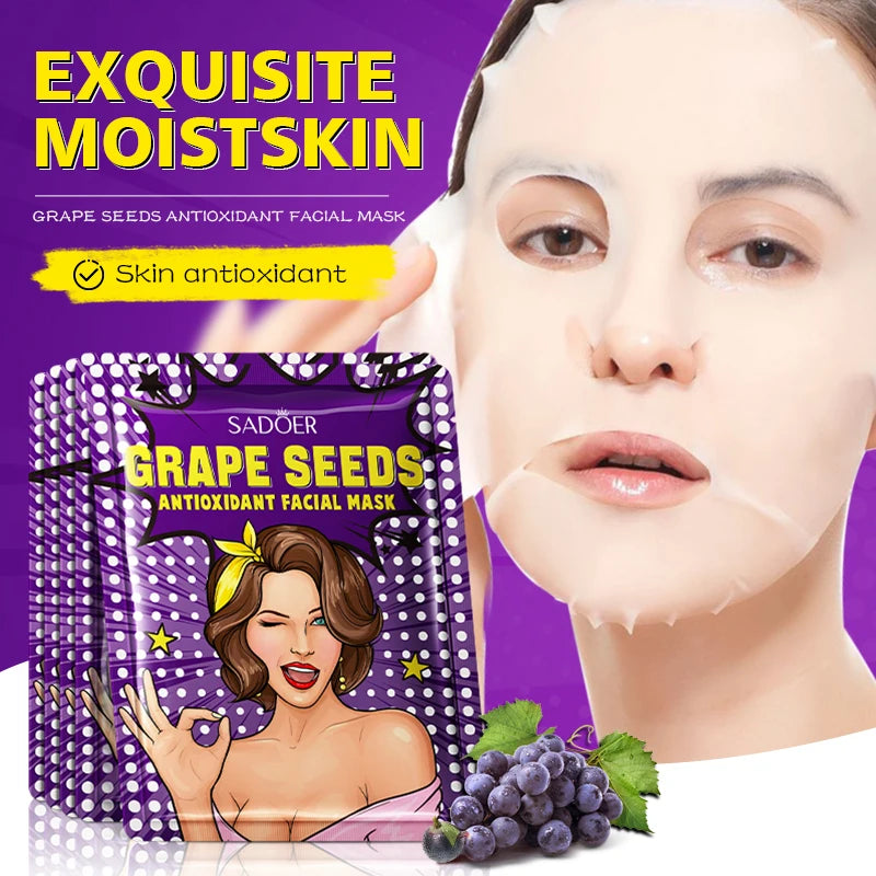 8pcs SADOER Beauty Fruits Facial Masks for Face Moisturizing Brightening Firming Hydrating Face Mask Facial Skin Care Products