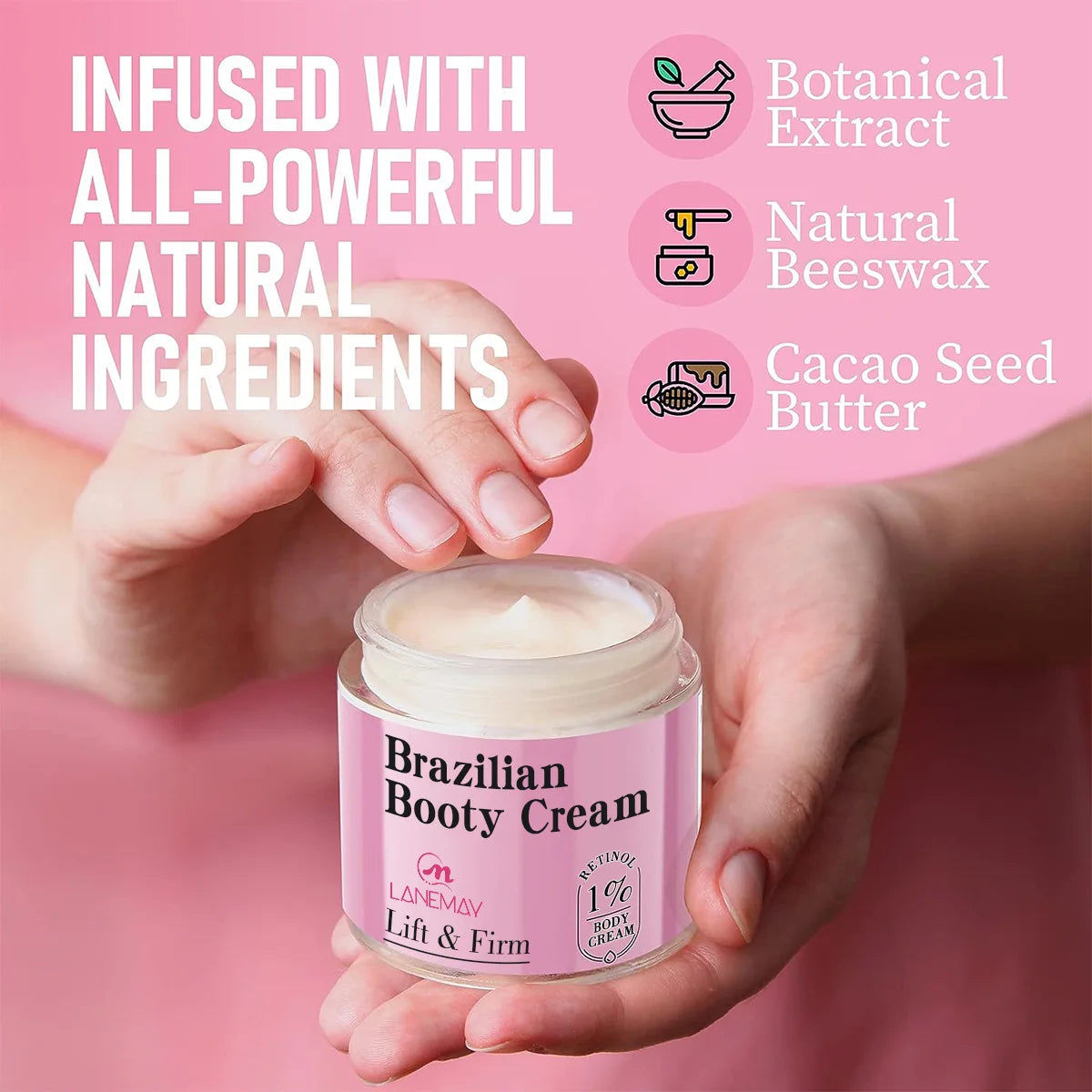 Brazilian Booty Cream Containing Retinol Makes the Skin Tight, Rich, and Elastic, and Lifts the Buttocks to Make Them Sexier