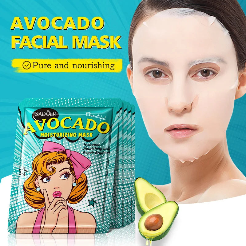 8pcs SADOER Beauty Fruits Facial Masks for Face Moisturizing Brightening Firming Hydrating Face Mask Facial Skin Care Products