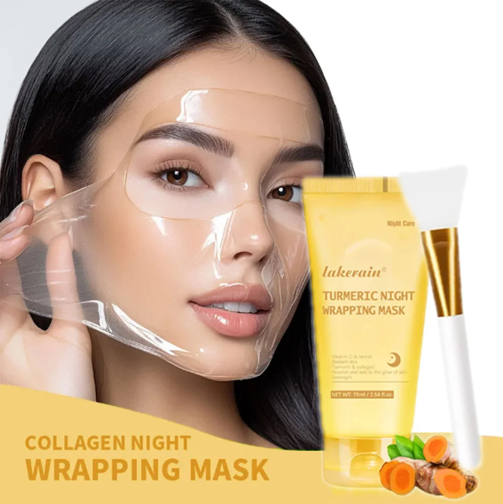 Night Collagen Wrapping Mask Rejuvenation Moisturizing Brightening Korean Face Mask Make Glowy Skin Elasticity Facial Mask