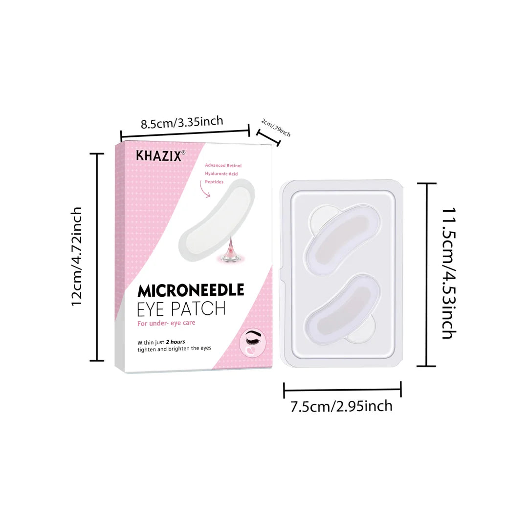 Microneedle Eye Patches Retinol Hyaluronic Acid Peptides, Lifting & Firming for Eye Area Crow's Feet Smile Lines, 1Pair.
