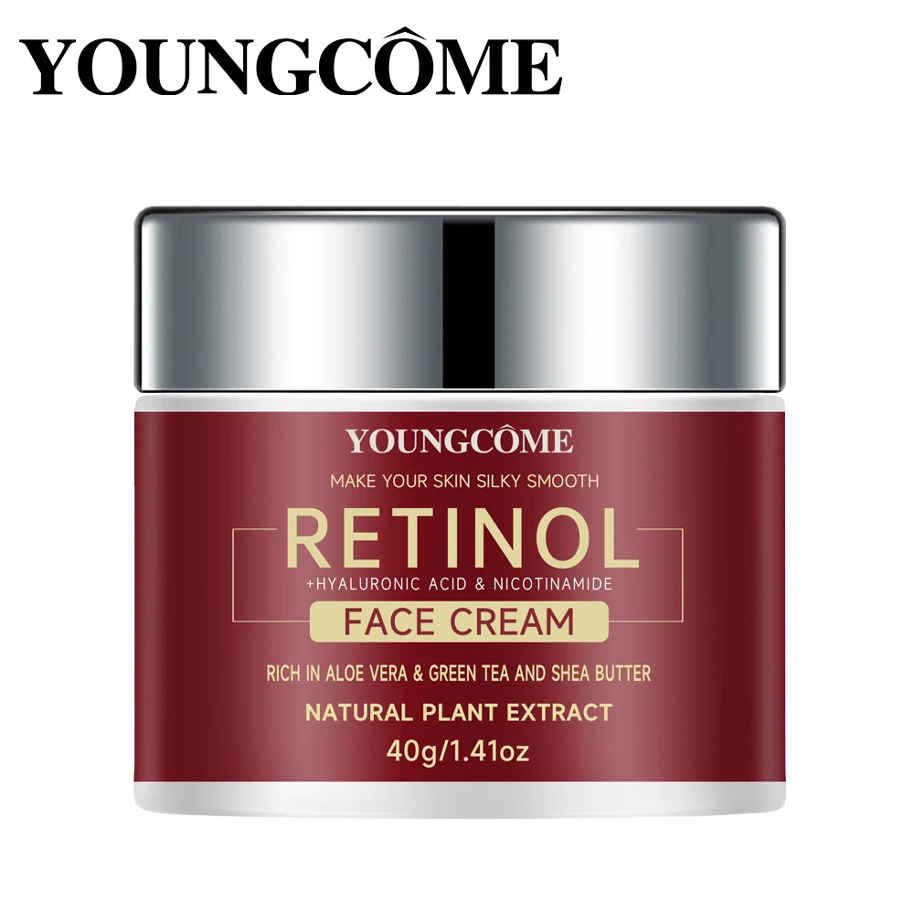 "YOUNGCOME Retinol + Hyaluronic Acid + Aloe Cream SAMPLE - 3-in-1 Anti-Aging Moisturizer 40G"