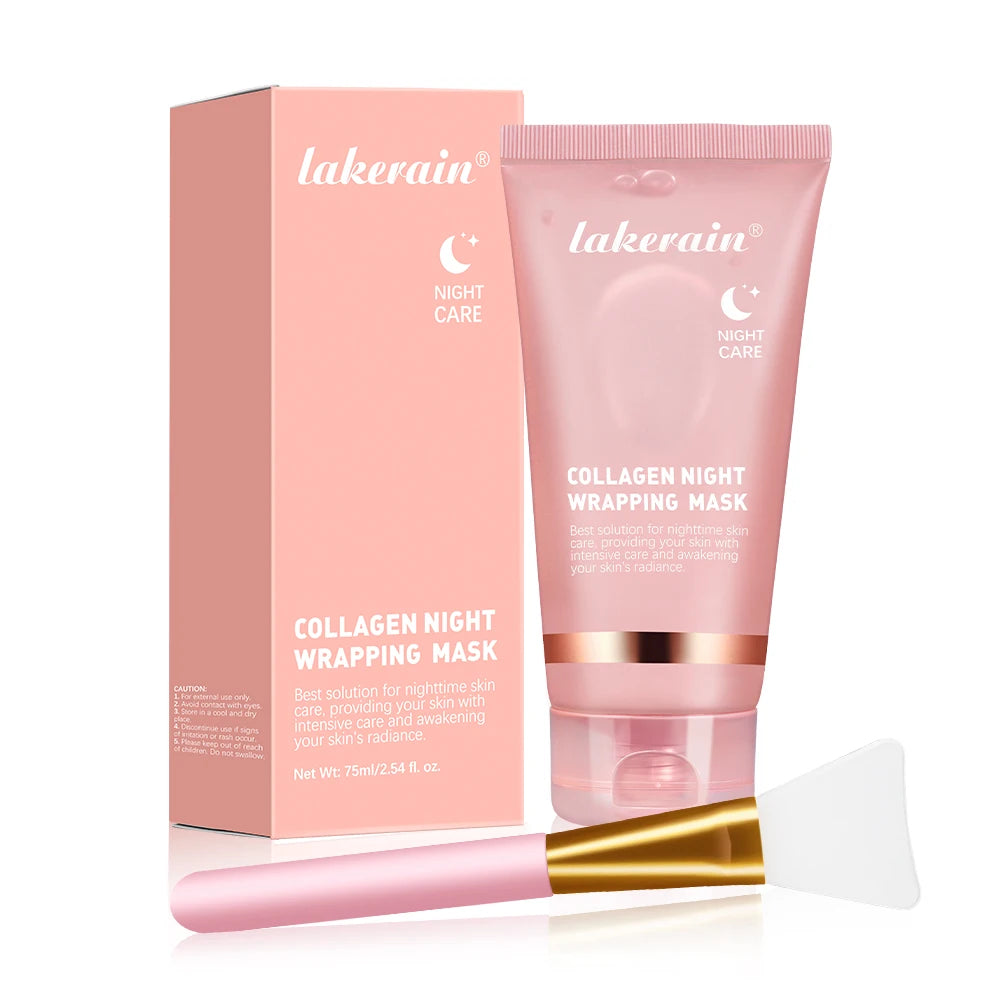 Night Collagen Wrapping Mask Rejuvenation Moisturizing Brightening Korean Face Mask Make Glowy Skin Elasticity Facial Mask