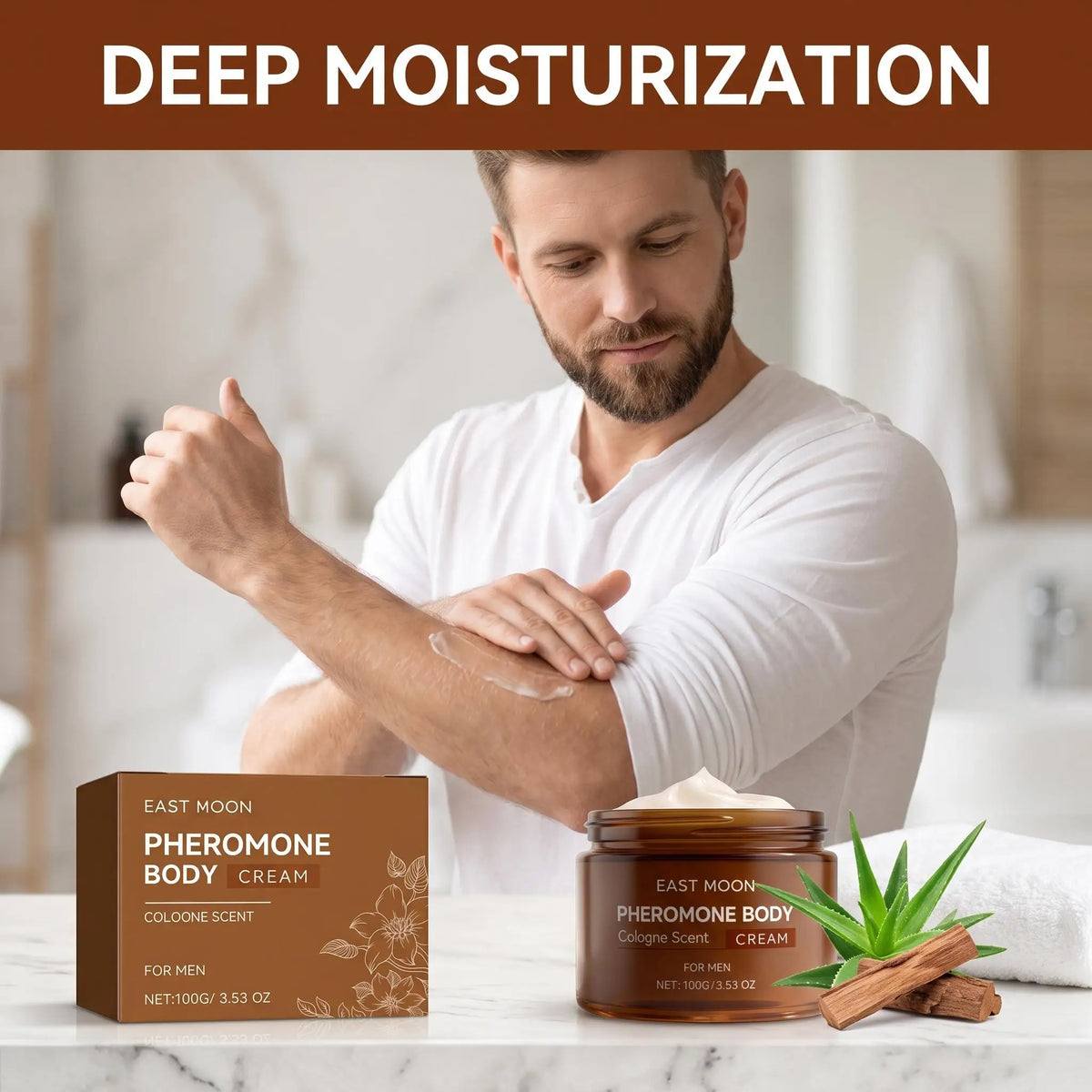 Men Pheromone Body Butter Cologned Fragrance Skin Body Cream Long-Lasting Fragrance Enhance Confidence Deep Hydrating Body Cream