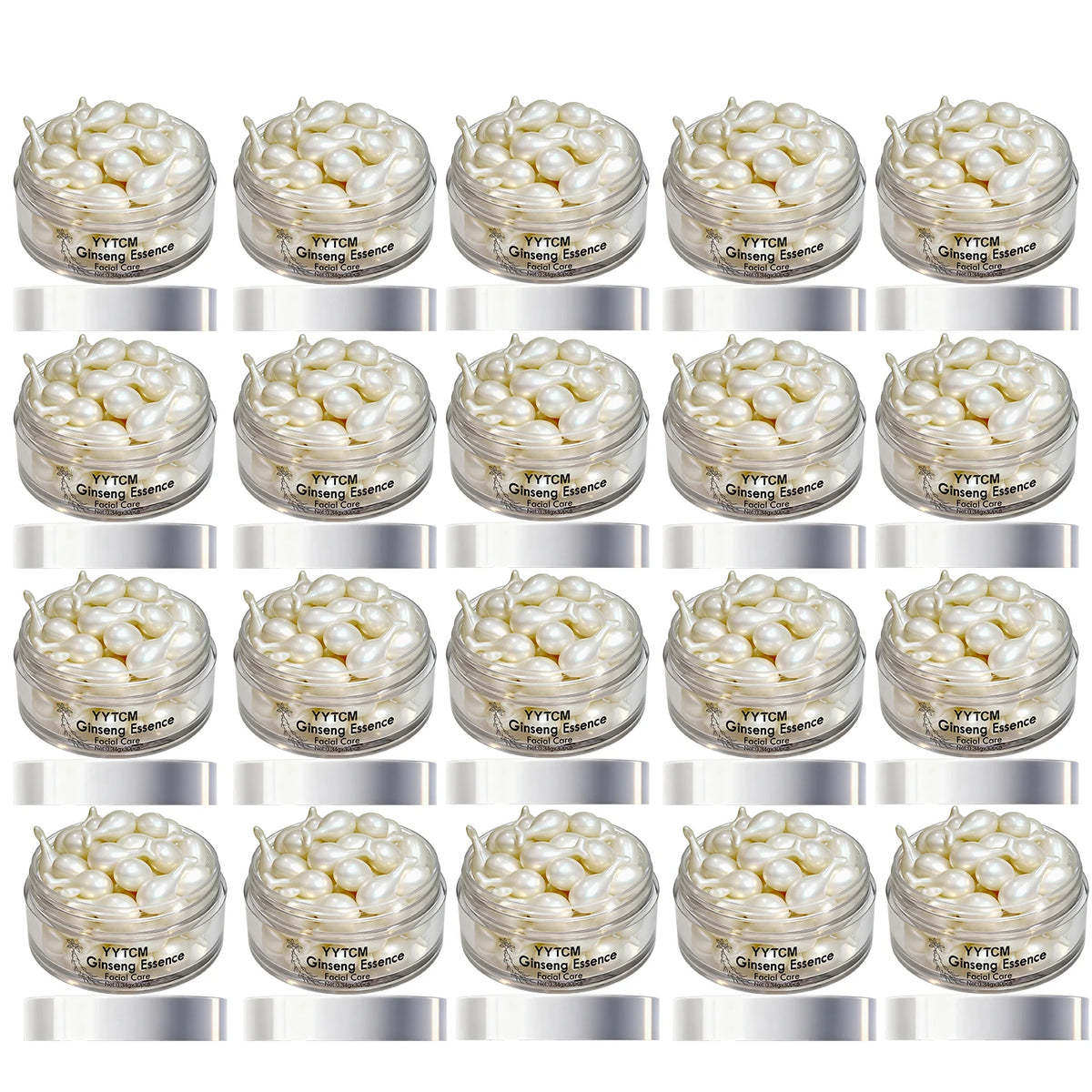 Ginseng Essence Capsules, Moisturizing and Firming Essence Serum, Contains Squalane, Niacinamide, Vitamin E, Retinol, Deep Hydration (0.34Gx30 Capsules)/Bottle-1 Bottle