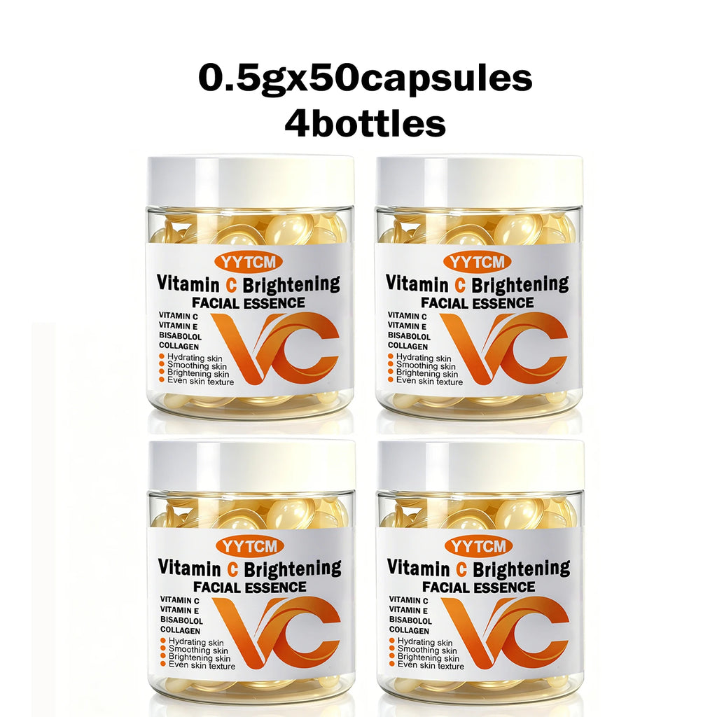 Vitamin C Facial Serum, Moisturizing and Brightening, Firming the Skin, Contains Vitamin E, Retinol, Hyaluronic Acid, Facial Skin Care Serum, 18 Capsules/30 Capsules/40 Capsules/50 Capsules/100 Capsules/200 Capsules
