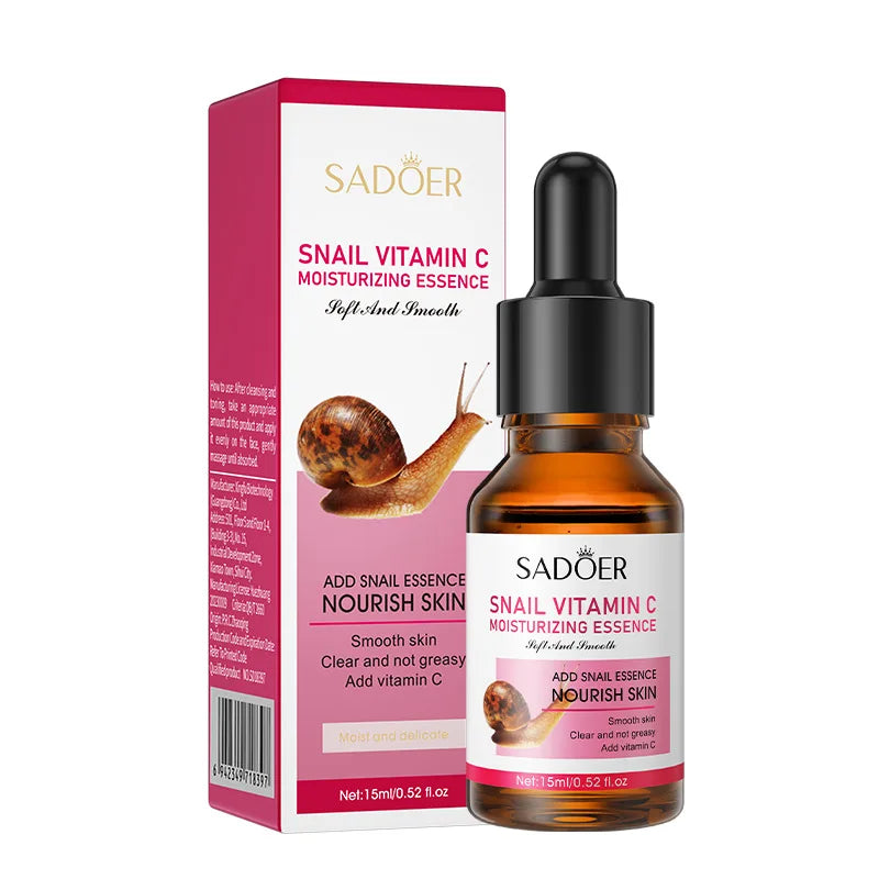 SADOER Aloe Snail Vitamin C Serum Facial Moisturizing Face Serum Anti-aging Hydrating Facial Essence Beauty Koera Skin Care