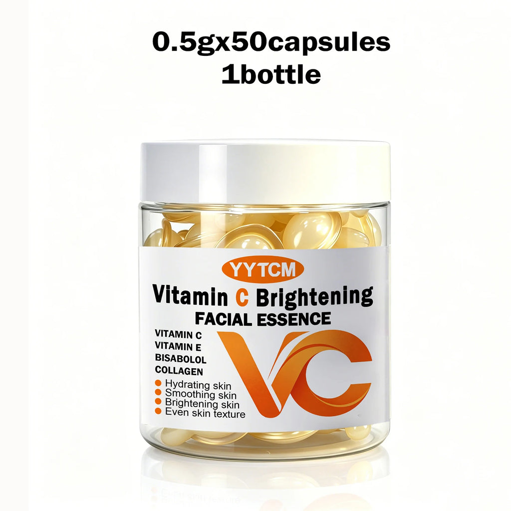 Vitamin C Facial Serum, Moisturizing and Brightening, Firming the Skin, Contains Vitamin E, Retinol, Hyaluronic Acid, Facial Skin Care Serum, 18 Capsules/30 Capsules/40 Capsules/50 Capsules/100 Capsules/200 Capsules