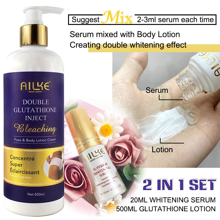 LKIAE Brightening Skin Care Set For All Skin Types, Fade Dark Spots, Melanin, Hydrating, Moisturizing, Daily Beauty Cosmetic