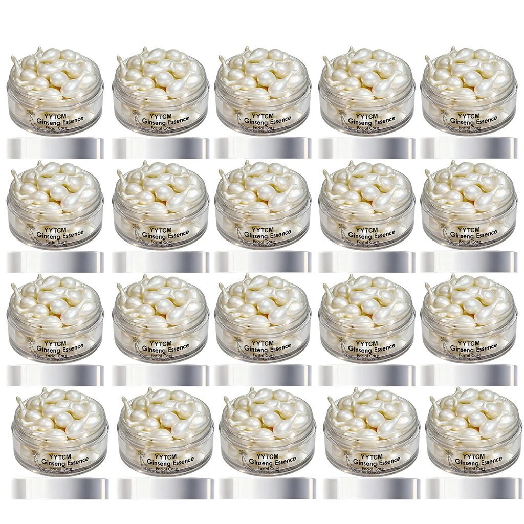 Ginseng Essence Capsules, Moisturizing and Firming Essence Serum, Contains Squalane, Niacinamide, Vitamin E, Retinol, Deep Hydration (0.34Gx30 Capsules)/Bottle-1 Bottle