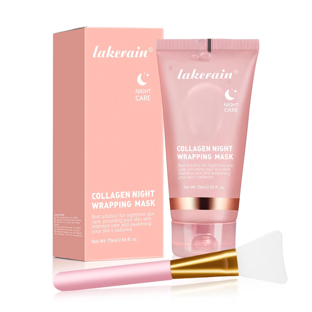 Night Collagen Wrapping Mask Rejuvenation Moisturizing Brightening Korean Face Mask Make Glowy Skin Elasticity Facial Mask