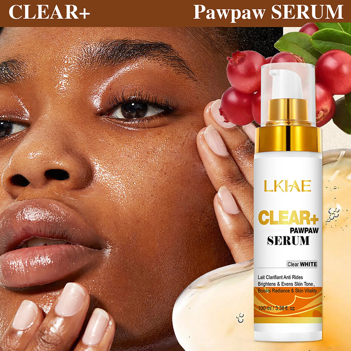 LKIAE Brightening Skin Care Set For All Skin Types, Fade Dark Spots, Melanin, Hydrating, Moisturizing, Daily Beauty Cosmetic